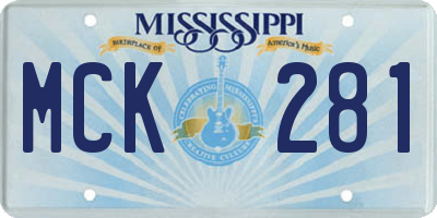 MS license plate MCK281