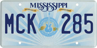 MS license plate MCK285