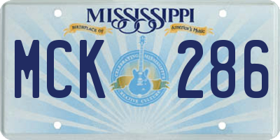 MS license plate MCK286