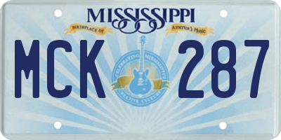MS license plate MCK287