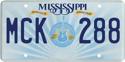 MS license plate MCK288