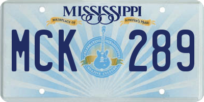 MS license plate MCK289