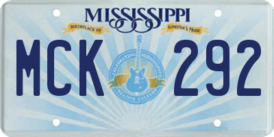 MS license plate MCK292