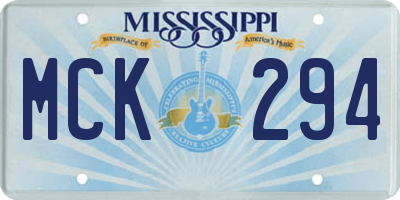 MS license plate MCK294