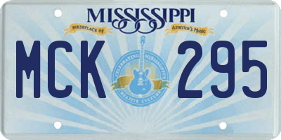 MS license plate MCK295