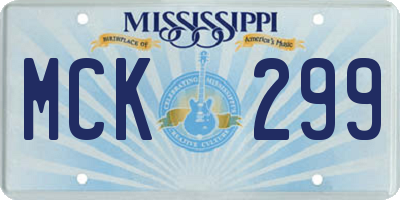 MS license plate MCK299