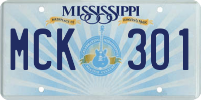 MS license plate MCK301