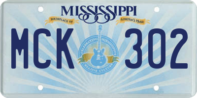 MS license plate MCK302