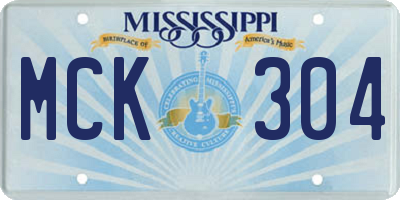 MS license plate MCK304