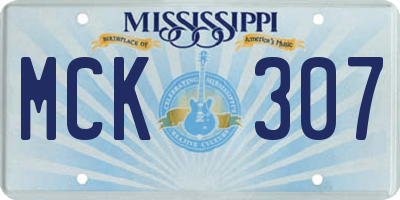 MS license plate MCK307