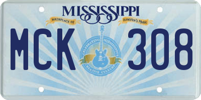 MS license plate MCK308