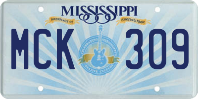 MS license plate MCK309