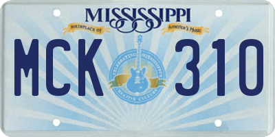 MS license plate MCK310