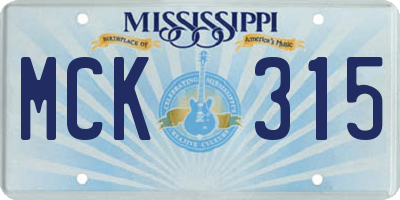 MS license plate MCK315