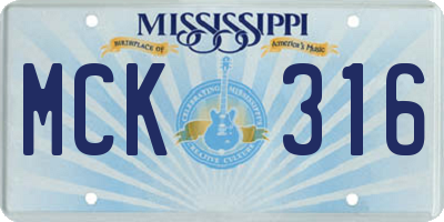 MS license plate MCK316