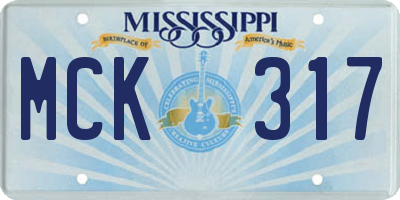 MS license plate MCK317