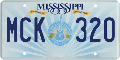 MS license plate MCK320