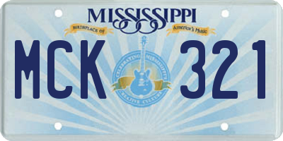 MS license plate MCK321