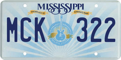 MS license plate MCK322