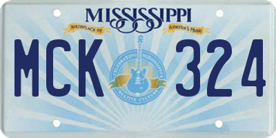 MS license plate MCK324