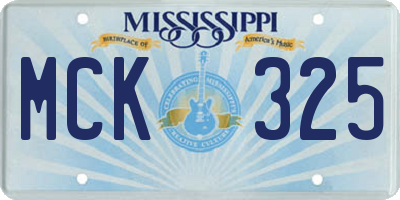 MS license plate MCK325