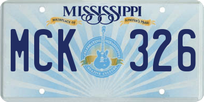 MS license plate MCK326