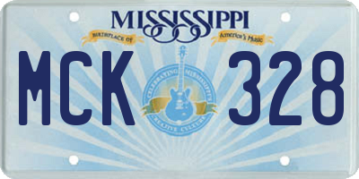 MS license plate MCK328
