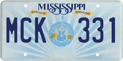 MS license plate MCK331