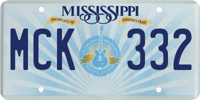 MS license plate MCK332
