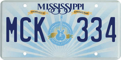 MS license plate MCK334