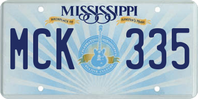 MS license plate MCK335