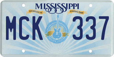 MS license plate MCK337