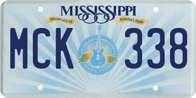MS license plate MCK338