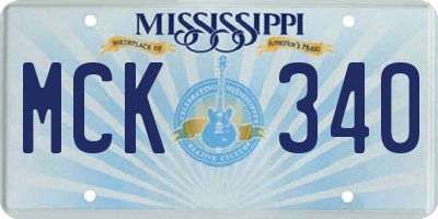 MS license plate MCK340