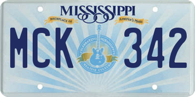 MS license plate MCK342