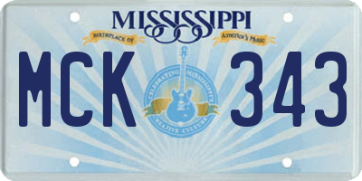 MS license plate MCK343
