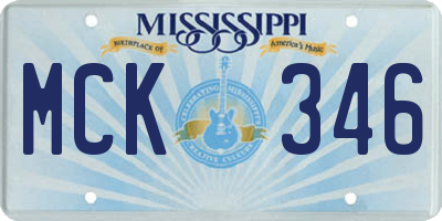 MS license plate MCK346