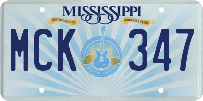 MS license plate MCK347