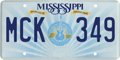 MS license plate MCK349