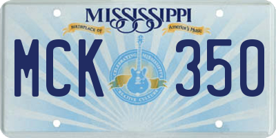 MS license plate MCK350