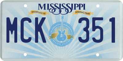 MS license plate MCK351