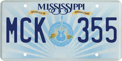 MS license plate MCK355