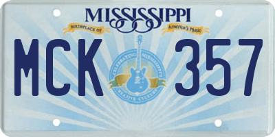 MS license plate MCK357