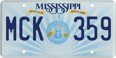 MS license plate MCK359