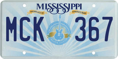 MS license plate MCK367