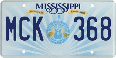 MS license plate MCK368