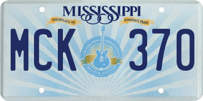 MS license plate MCK370