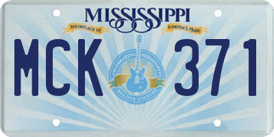 MS license plate MCK371