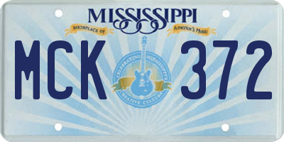 MS license plate MCK372
