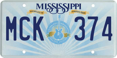 MS license plate MCK374